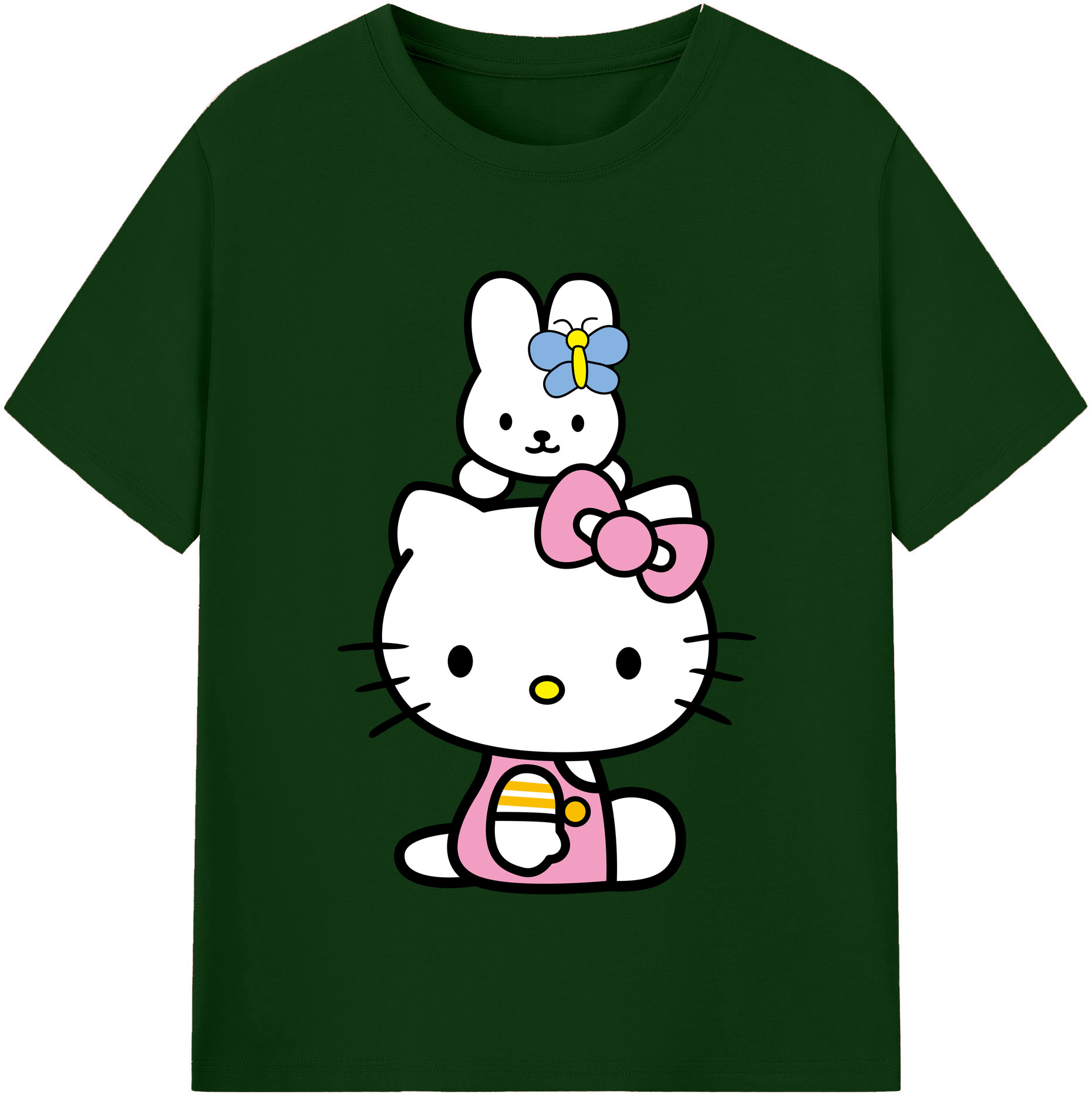 （画像用） Hello Kitty ハローキティ 綿100％半袖Tシャツ（フロントプリント）